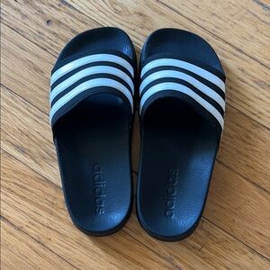 Adidas Black and White Slide Sandals